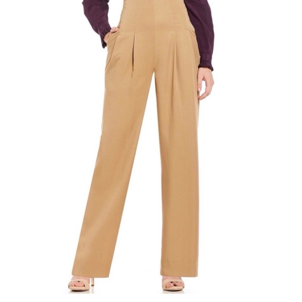Elegant Tan Women's high waisted pants